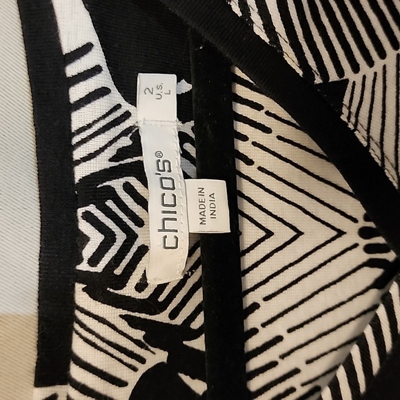 Chico Pima Floral Button Tunic sz 2 (large) - Picture 2 of 8